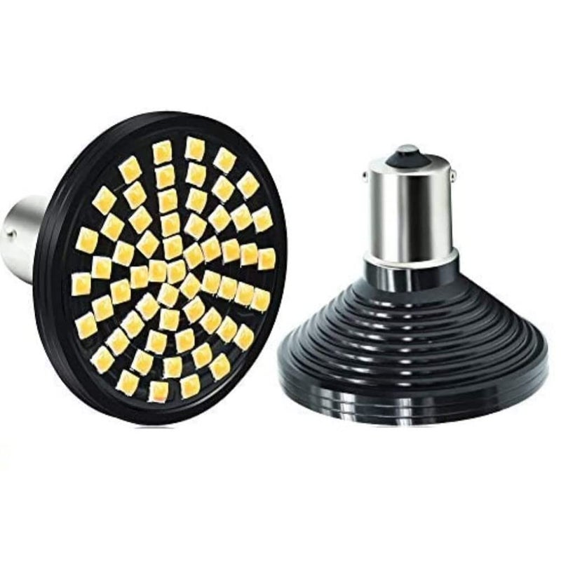 YEORO 2 1156 LED Light Bulb Amber Super Bright 60SMD 3030 Chips with lens Replacementfor Motorcycle Running Driving Turn Signal Blinker Bullet Light2Pack